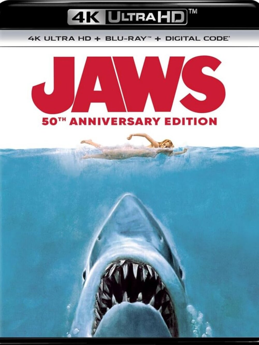 JAWS 50th Anniversary Edition 4K UHD + Blu-Ray + Digital NEW